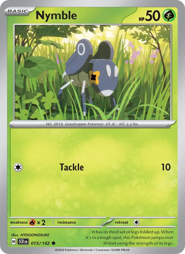 Nymble Common Pokemon card #015 from Stellar Crown