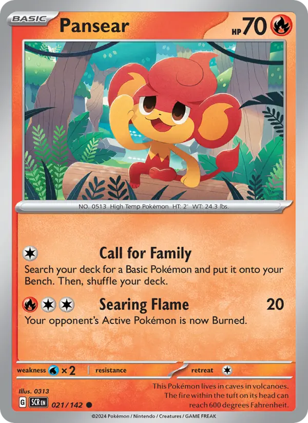 Pansear Common Pokemon card #021 from Stellar Crown