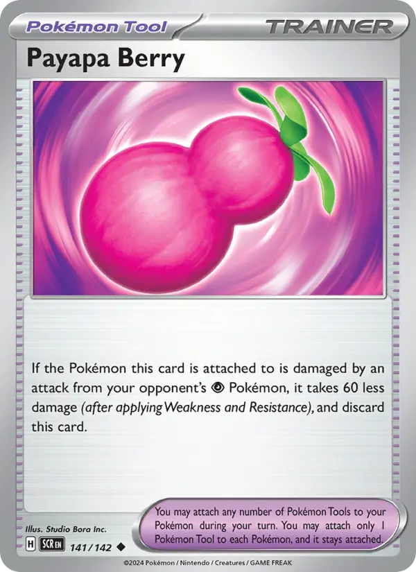 Payapa Berry Uncommon Pokemon card #141 from Stellar Crown