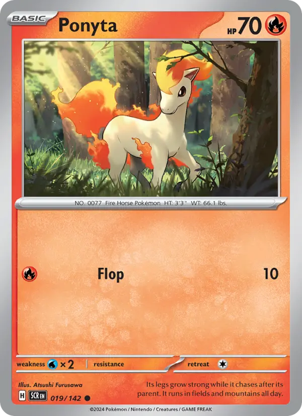 Ponyta Common Pokemon card #019 from Stellar Crown