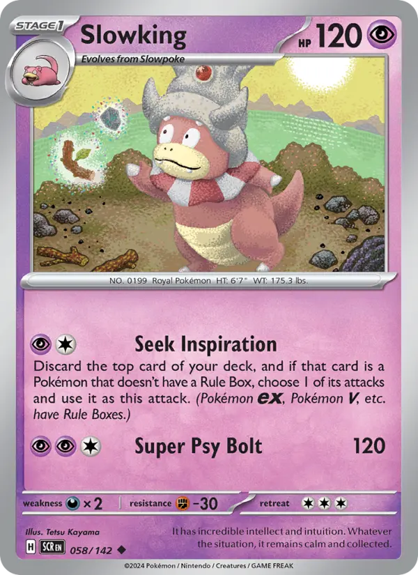 Slowking Uncommon Pokemon card #058 from Stellar Crown