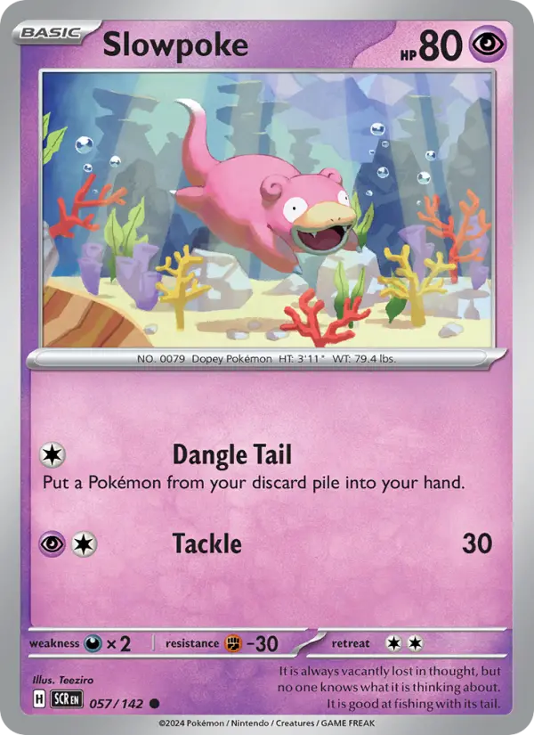 Slowpoke Common Pokemon card #057 from Stellar Crown