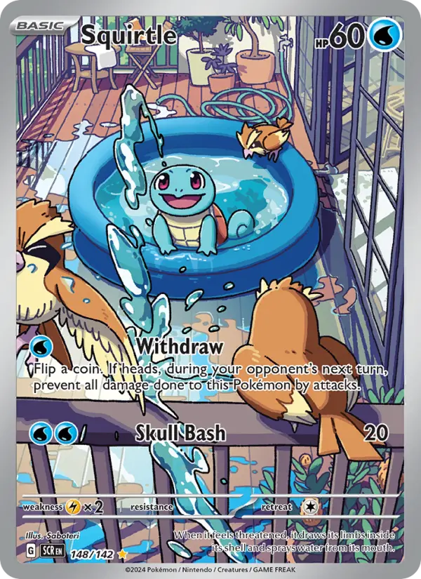 Squirtle Illustration rare Pokemon card #148 from Stellar Crown