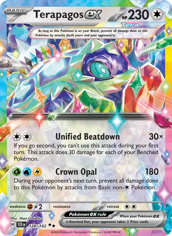 Terapagos ex Double rare Pokemon card #128 from Stellar Crown