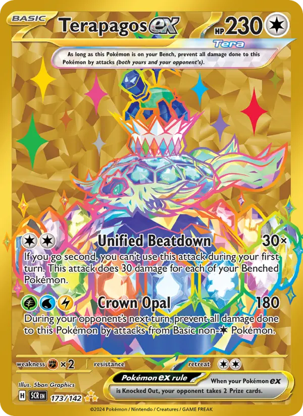 Terapagos ex Hyper rare Pokemon card #173 from Stellar Crown