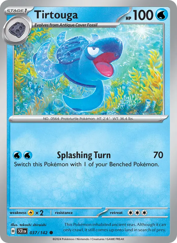 Tirtouga Common Pokemon card #037 from Stellar Crown