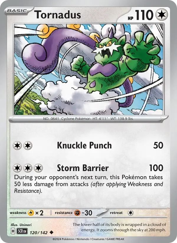 Tornadus Uncommon Pokemon card #120 from Stellar Crown