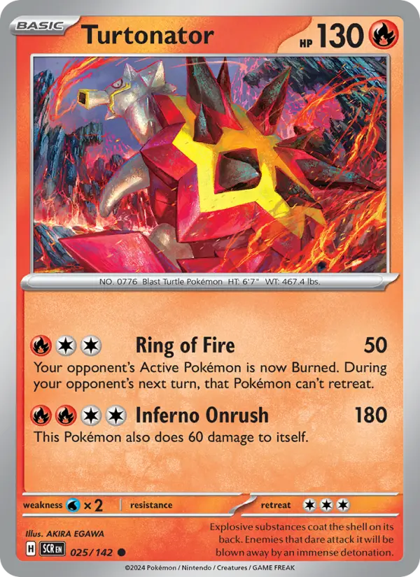 Turtonator Common Pokemon card #025 from Stellar Crown