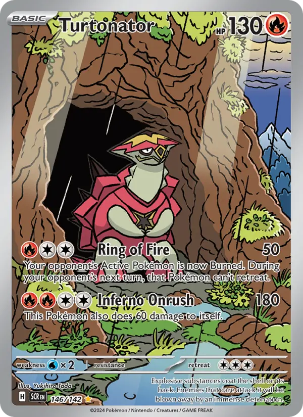 Turtonator Illustration rare Pokemon card #146 from Stellar Crown