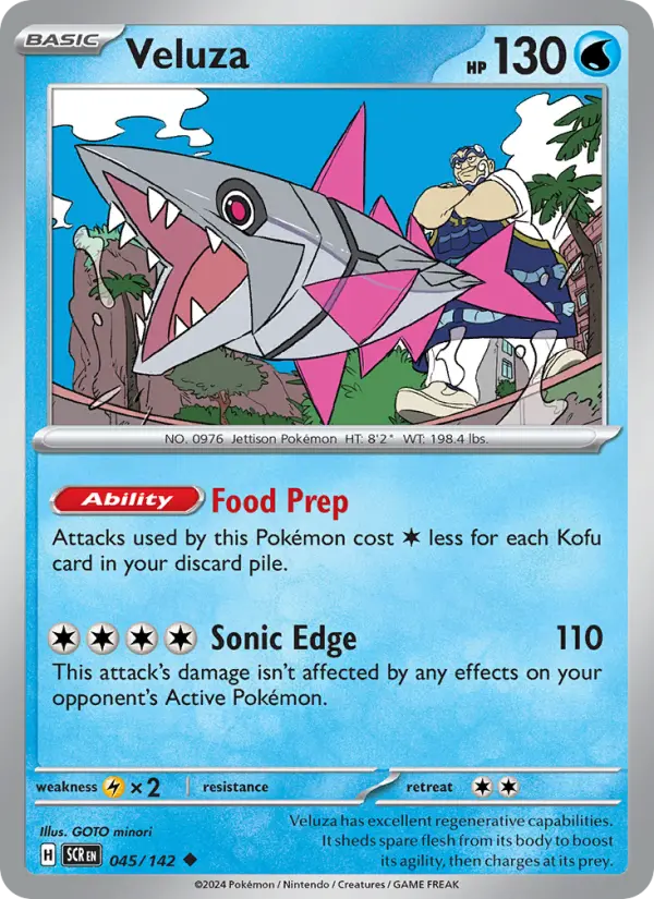 Veluza Uncommon Pokemon card #045 from Stellar Crown