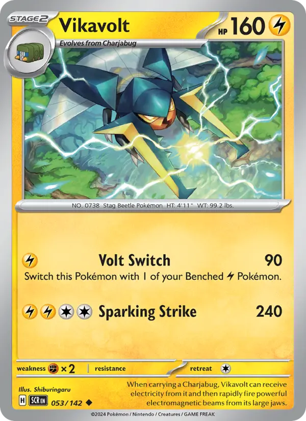 Vikavolt Uncommon Pokemon card #053 from Stellar Crown