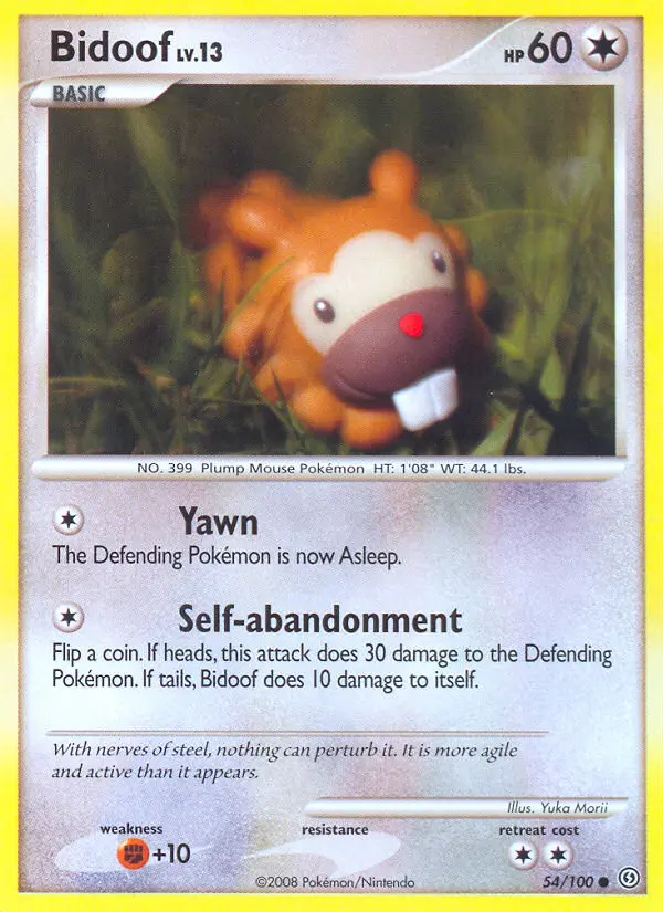 Bidoof Common Pokemon card #54 from Stormfront