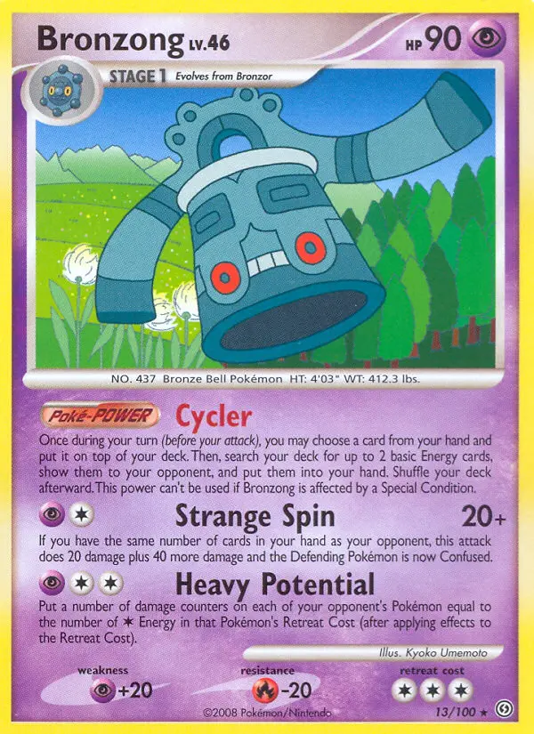 Bronzong Rare Pokemon card #13 from Stormfront