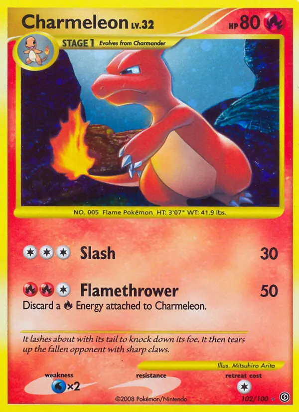 Charmeleon Rare Pokemon card #102 from Stormfront