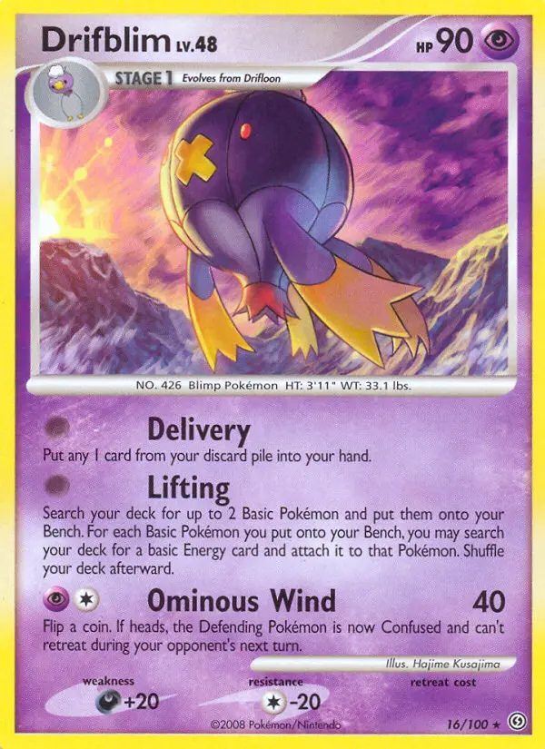 Drifblim Rare Pokemon card #16 from Stormfront