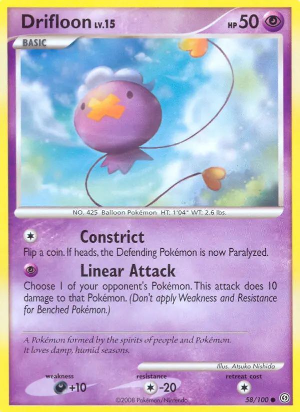 Drifloon Common Pokemon card #58 from Stormfront