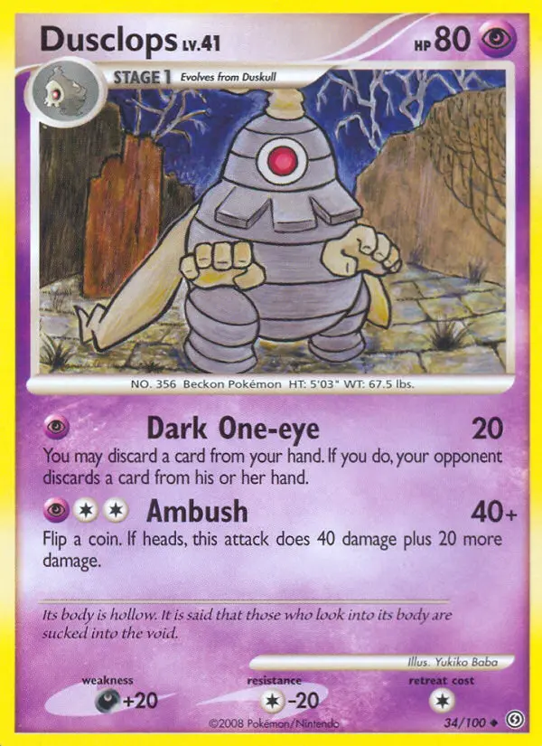 Dusclops Uncommon Pokemon card #34 from Stormfront