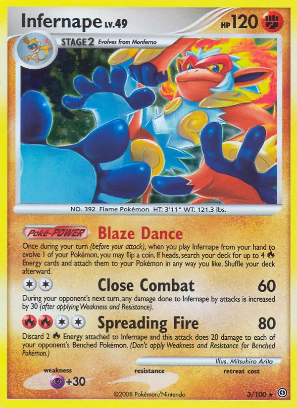 Infernape Rare Holo Pokemon card #3 from Stormfront