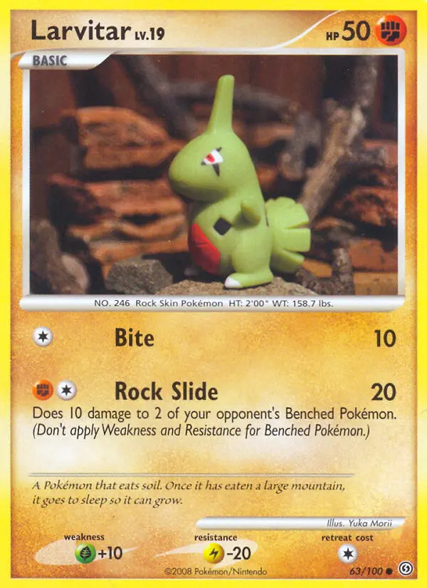 Larvitar Common Pokemon card #63 from Stormfront