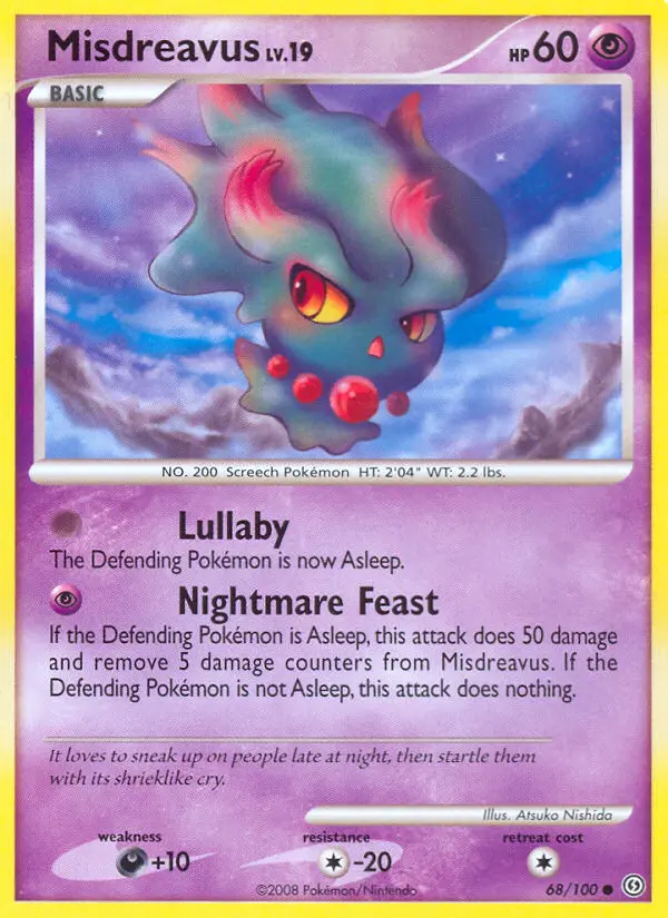 Misdreavus Common Pokemon card #68 from Stormfront