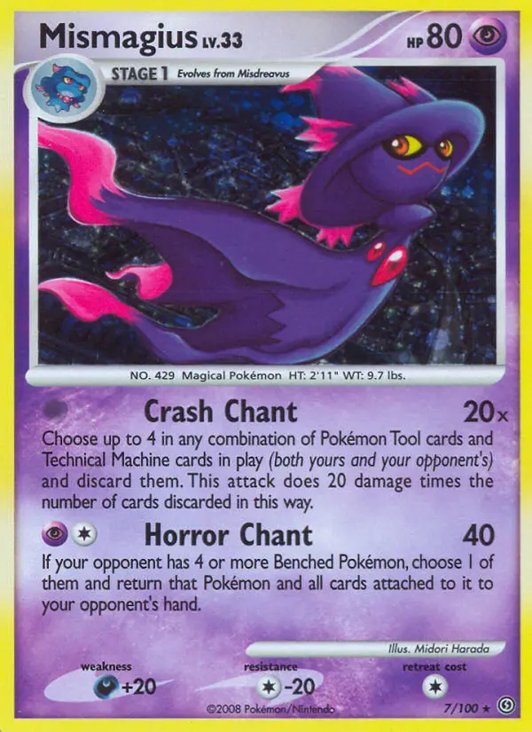Mismagius Rare Holo Pokemon card #7 from Stormfront