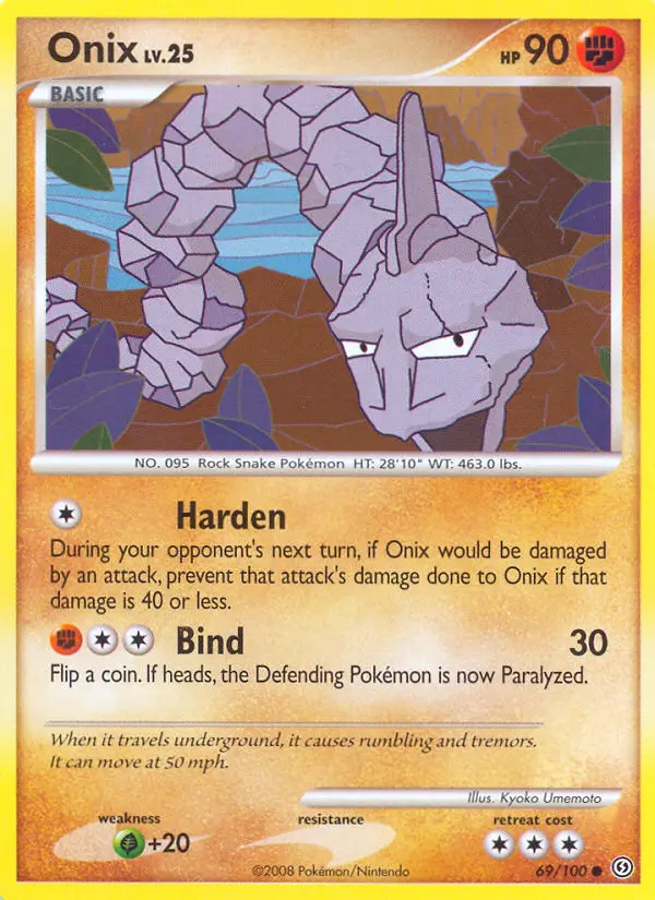 Onix Common Pokemon card #69 from Stormfront
