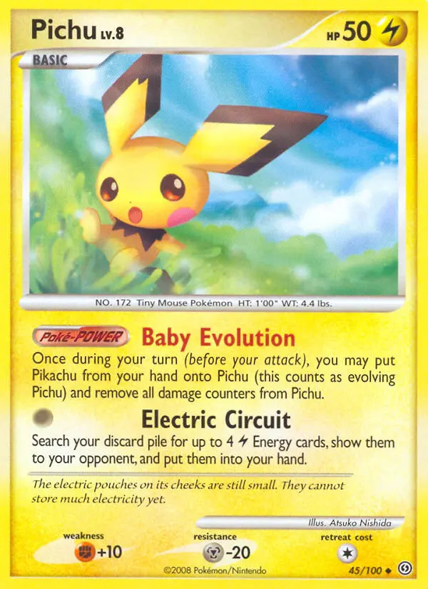 Pichu Uncommon Pokemon card #45 from Stormfront