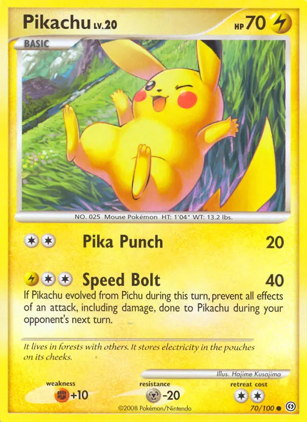 Pikachu Common Pokemon card #70 from Stormfront