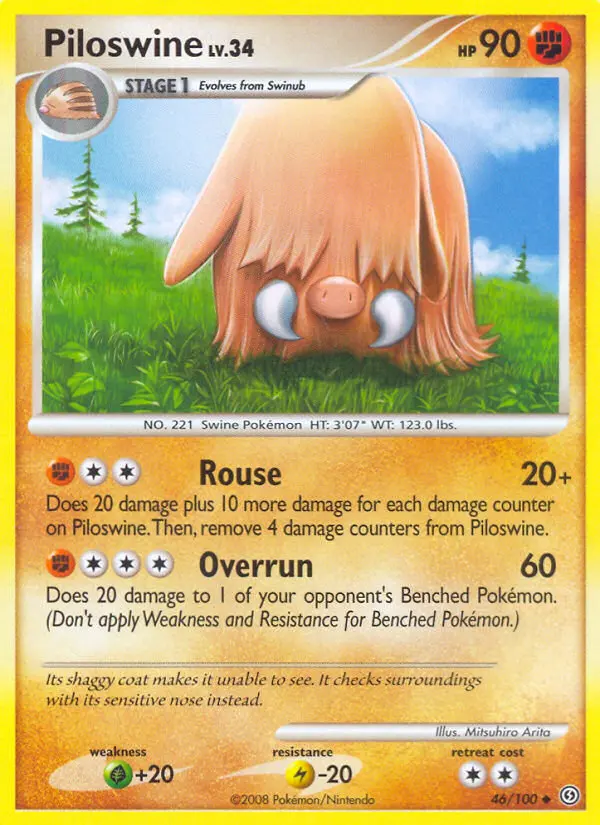 Piloswine Uncommon Pokemon card #46 from Stormfront