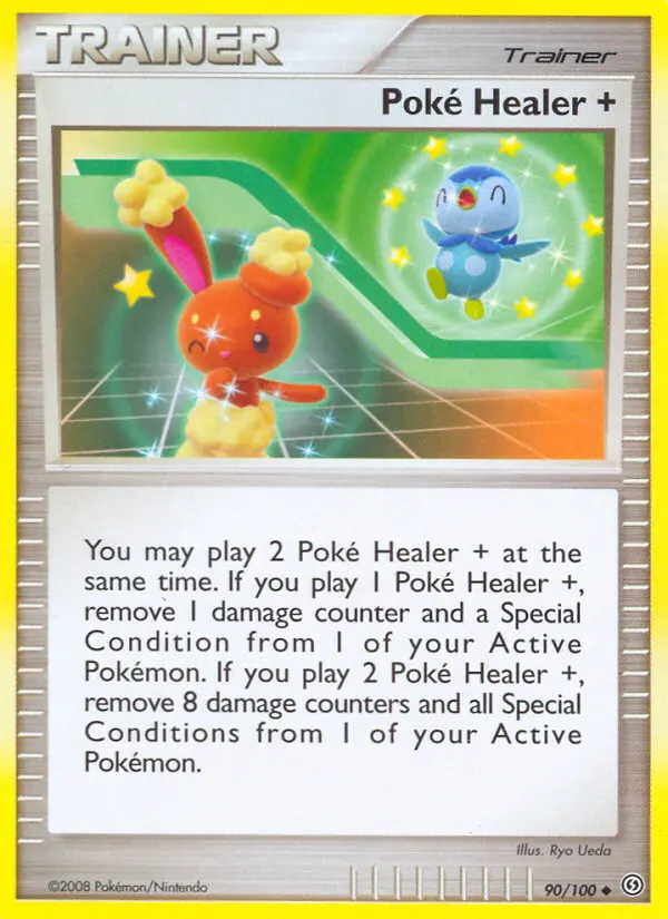 Poké Healer + Uncommon Pokemon card #90 from Stormfront