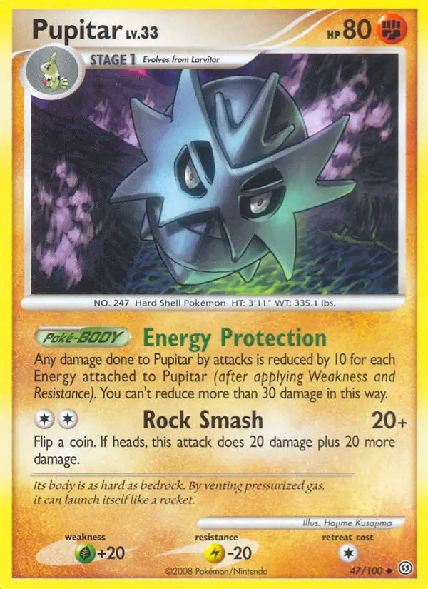 Pupitar Uncommon Pokemon card #47 from Stormfront