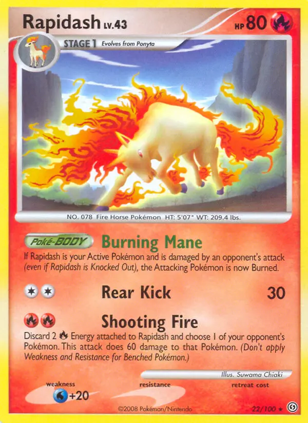 Rapidash Rare Pokemon card #22 from Stormfront