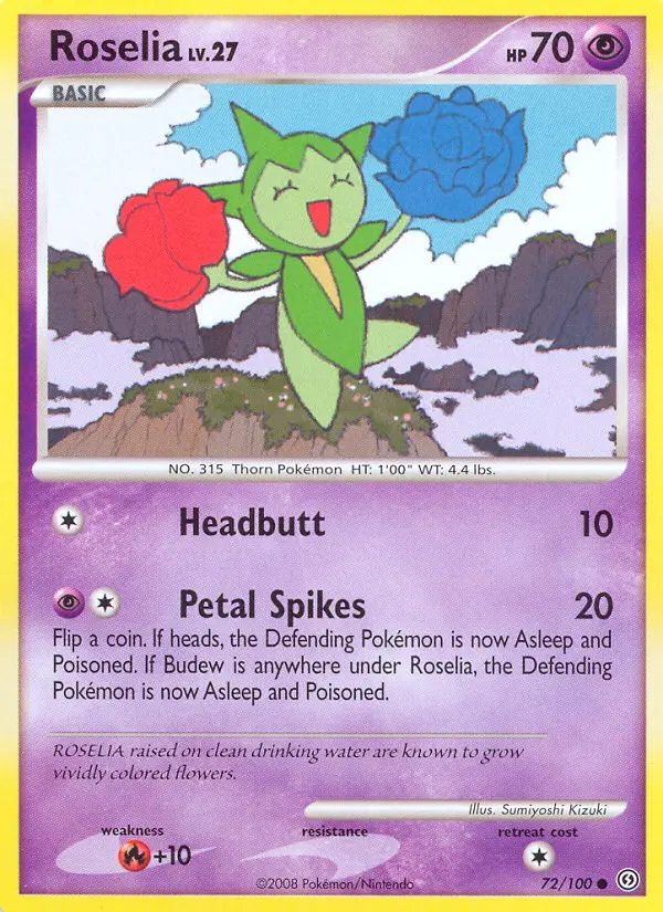 Roselia Common Pokemon card #72 from Stormfront