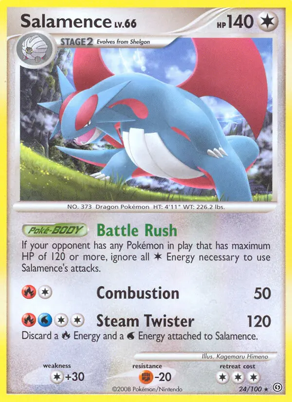 Salamence Rare Pokemon card #24 from Stormfront