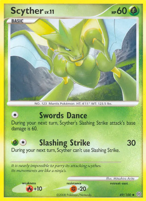 Scyther Uncommon Pokemon card #49 from Stormfront