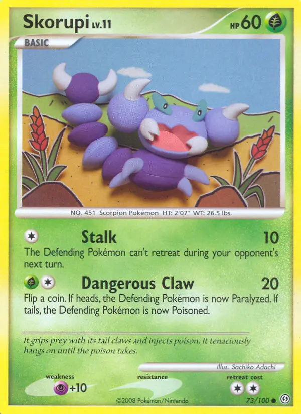 Skorupi Common Pokemon card #73 from Stormfront