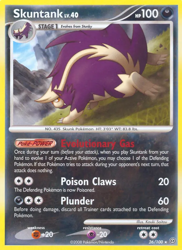Skuntank Rare Pokemon card #26 from Stormfront