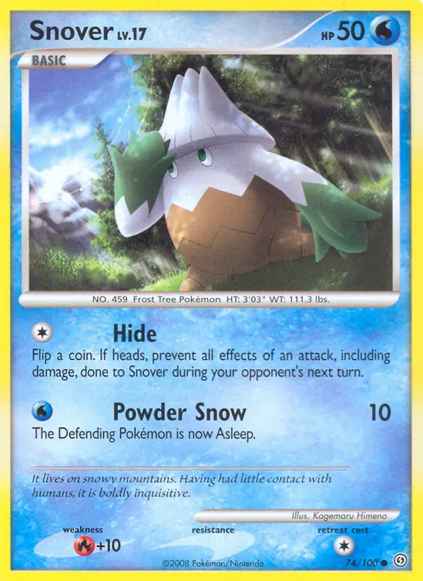 Snover Common Pokemon card #74 from Stormfront