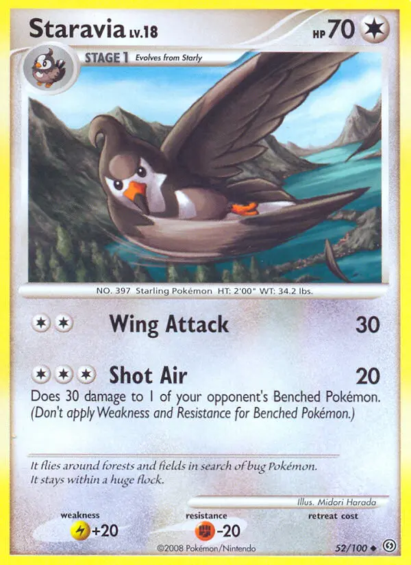 Staravia Uncommon Pokemon card #52 from Stormfront