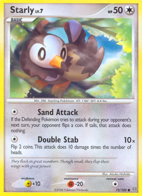 Starly Common Pokemon card #75 from Stormfront