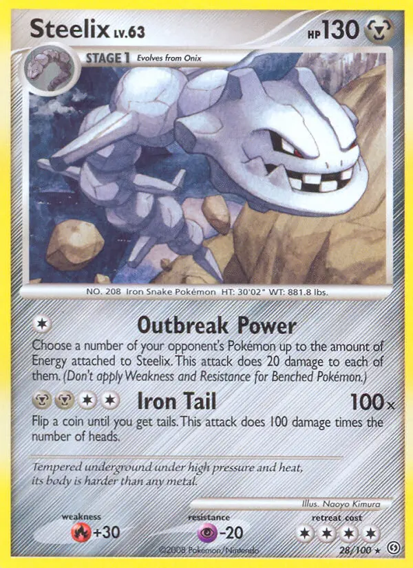 Steelix Rare Pokemon card #28 from Stormfront