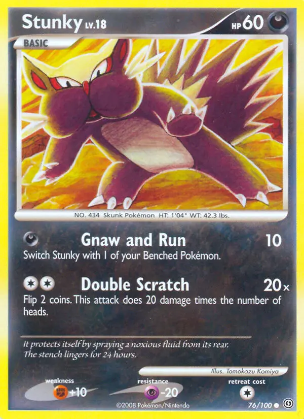 Stunky Common Pokemon card #76 from Stormfront