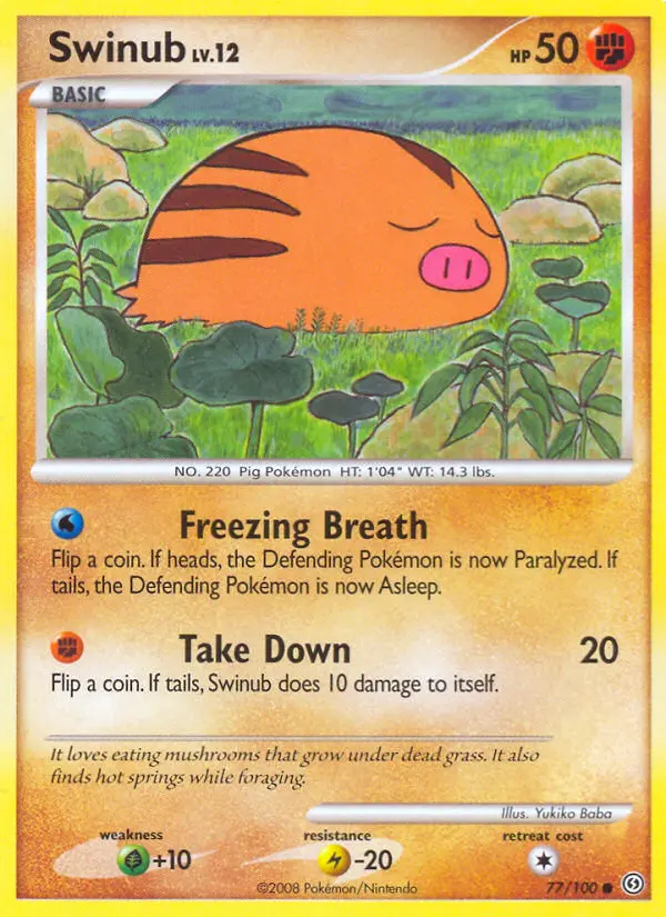 Swinub Common Pokemon card #77 from Stormfront