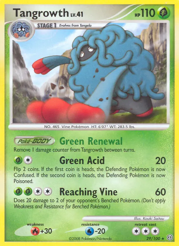 Tangrowth Rare Pokemon card #29 from Stormfront