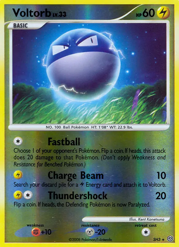 Voltorb Rare Holo LV.X Pokemon card #SH3 from Stormfront