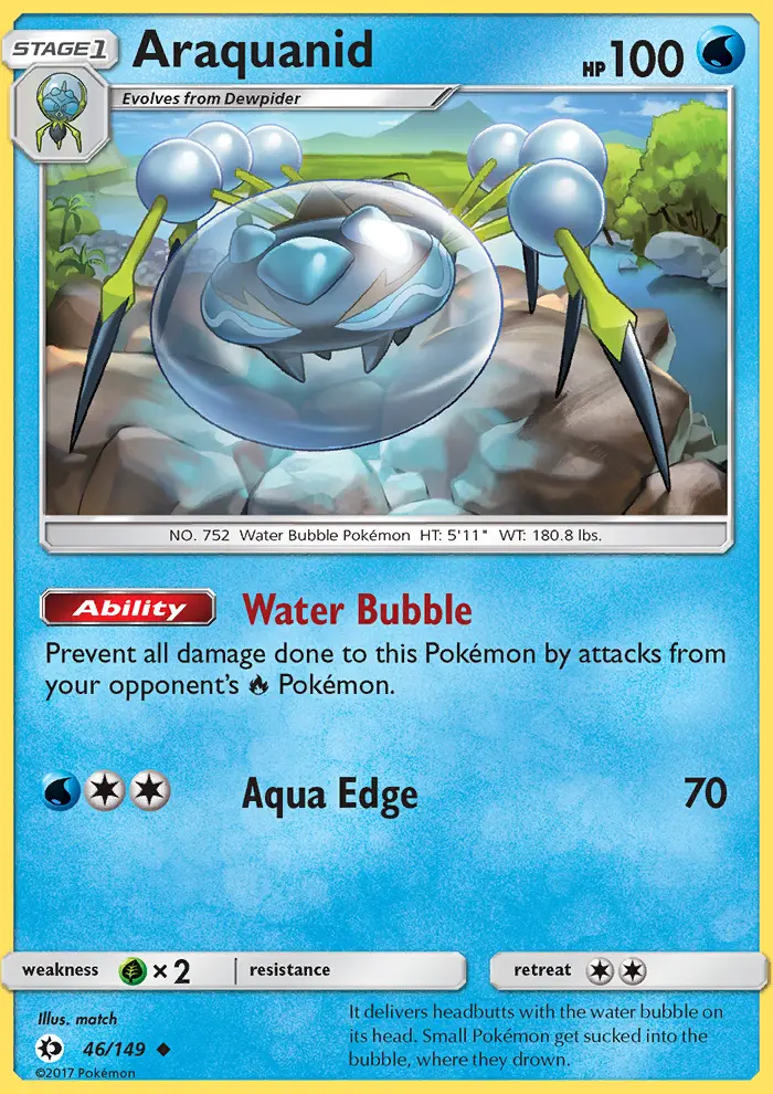 Araquanid Uncommon Pokemon card #46 from Sun & Moon