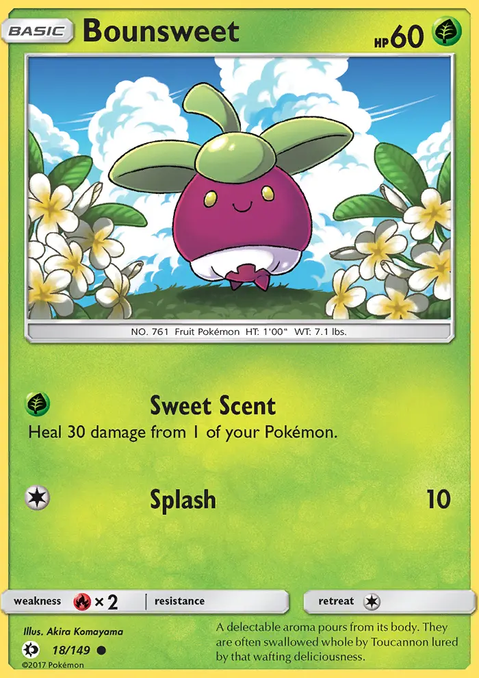 Bounsweet Common Pokemon card #18 from Sun & Moon