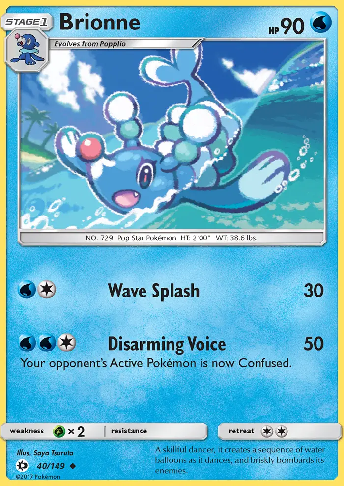 Brionne Uncommon Pokemon card #40 from Sun & Moon
