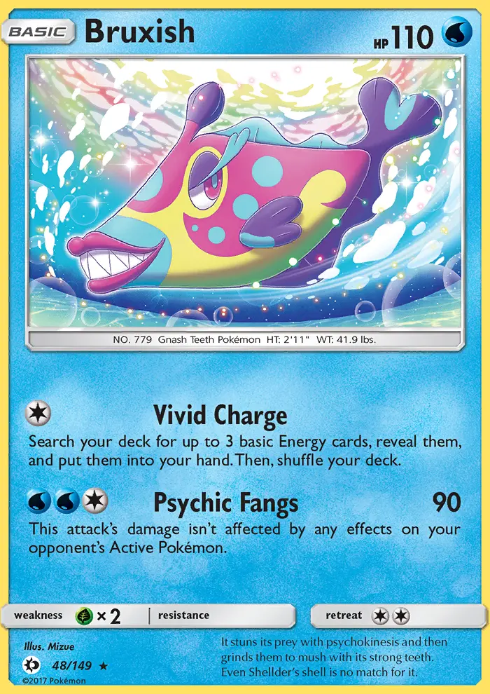 Bruxish Rare Pokemon card #48 from Sun & Moon