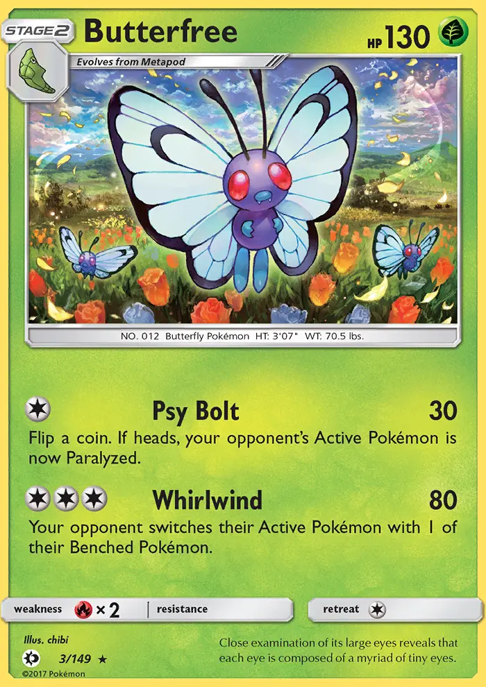 Butterfree Rare Pokemon card #3 from Sun & Moon